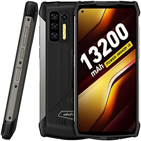 Smartphone robuste Ulefone, grande batterie 13 200 mAh, Power Armor 13 8 Go + 256 Go Android 11 FHD+ 6,81", caméra quadruple octa-core 48 MP, chargement inversé sans fil NFC OTG, téléphone portable débloqué étanche IP68
 Fiche Technique et Prix au Maroc