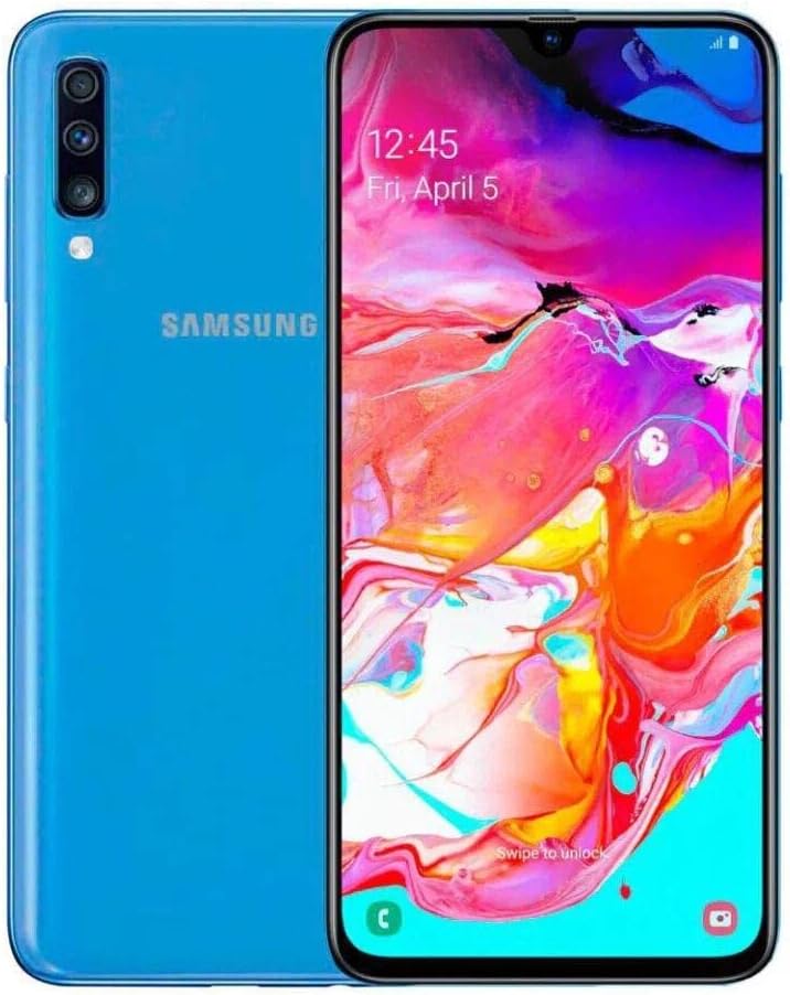 Téléphone Android débloqué Samsung Galaxy A70 A705M 128 Go DUOS GSM avec double appareil photo 32 MP (variante internationale/compatible LTE aux États-Unis) - Bleu
 Fiche Technique et Prix au Maroc