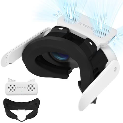Face Cover Cooling Fan for Meta Quest 3 Accessories, Breathable Ice Silk Cotton Compatible with Oculus Quest 3 Fan Cooler Active Air Circulation Ventilation to Relieve Lens Fogging (2 Speeds) Fiche Technique et Prix au Maroc