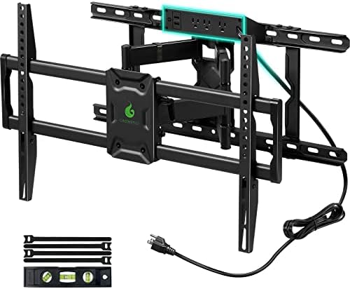 Greenstell TV Mount with Power Outlet, Full Motion Wall Mount for 47"-84" TVs, Swivel, Tilt and Extension Bracket with Dual Articulating Arms, Max VESA 600x400mm, Holds up to 132lbs Fiche Technique et Prix au Maroc