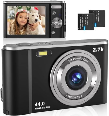 Appareil photo numérique 2,7K pour enfants, appareil photo numérique point and shoot (noir)
 Fiche Technique et Prix au Maroc