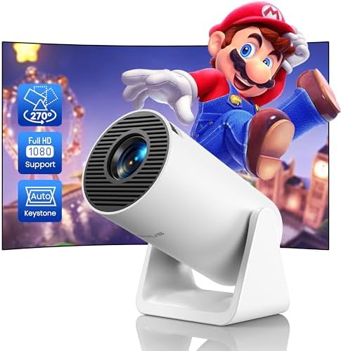 [270°Adjustable Stand] Mini projector with WiFi and Bluetooth, Outdoor Portable Movie Projector 1080P Support, Auto Keystone Home Projector for Phone/TV Stick/Laptop, WiMiUS Latest S27 Fiche Technique et Prix au Maroc