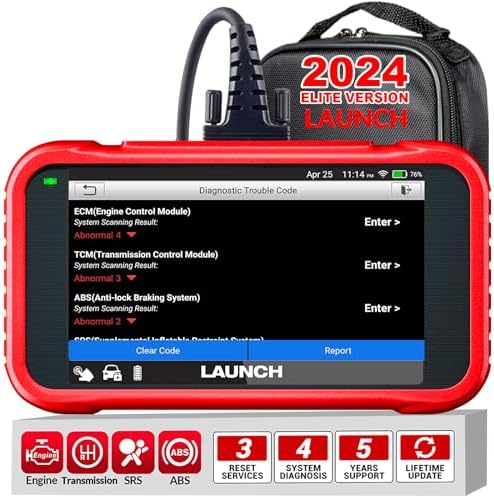 LAUNCH OBD2 Scanner CRP123E Elite Code Reader, 2024 Lifetime Free Update Car Diagnostic Tool for ABS SRS Engine Transmission with Oil Reset, SAS Reset, Throttle Adaptation, Battery Test, Auto VIN Fiche Technique et Prix au Maroc