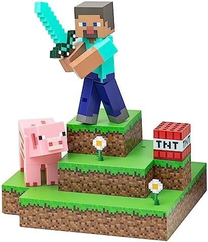 Paladone Minecraft Offical Licensed Diorama Night Light, Inactive Minecraft Icon Lamp for Kids and Tweens Room, Novelty Gamer Gift with Adjustable Lighting, 13" Tall Fiche Technique et Prix au Maroc