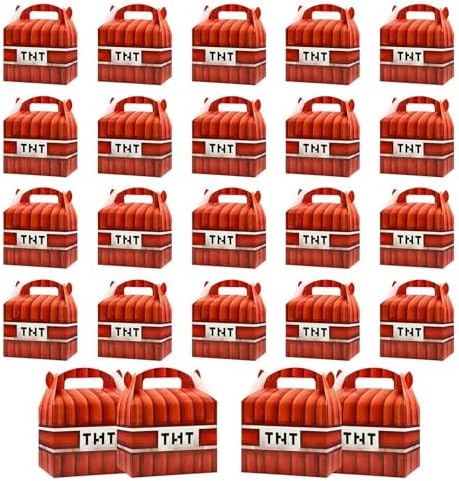 Birthday Party Supplies Party Favors Boxes, 20 Pack Pixel Theme Style Candy Bags, Tote Boxes, Children's Game Theme Party Decoration Supplies Gift Filler Box Fiche Technique et Prix au Maroc