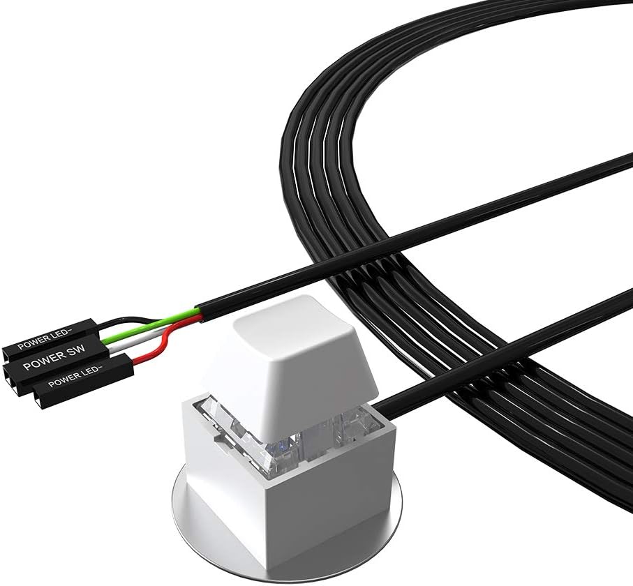 DKE Câble adaptateur de contrôle d'alimentation 2 m - Bouton d'alimentation externe pour PC ATX - Boîtier d'ordinateur de bureau - Carte mère - Interrupteur marche/arrêt - Câbles SW Fiche Technique et Prix au Maroc