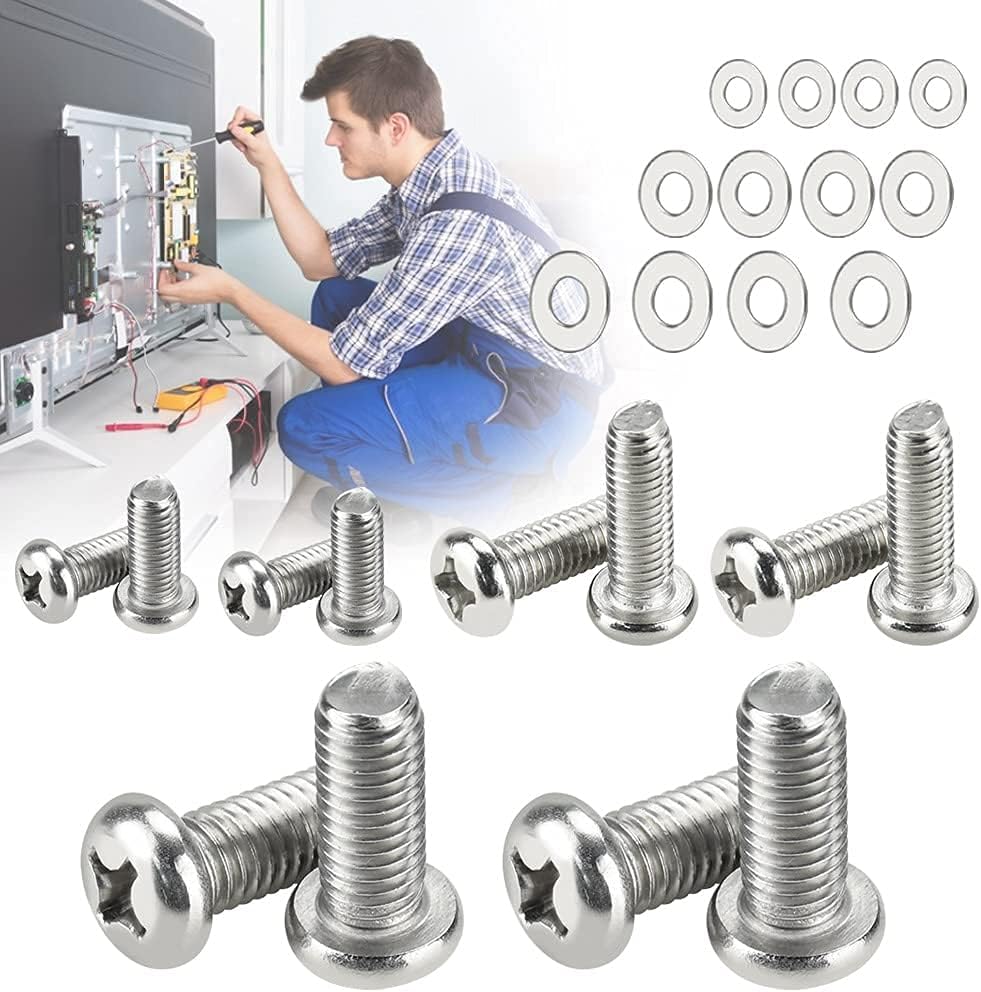 ZACUDA 24 Pièces Kit de Matériel de Montage TV Universel avec Rondelles, Vis de Fixation TV M4/M6/M8 Vis Vesa en Acier Inoxydable Vis Support TV Mural pour Fixation du Support de Moniteur Fiche Technique et Prix au Maroc