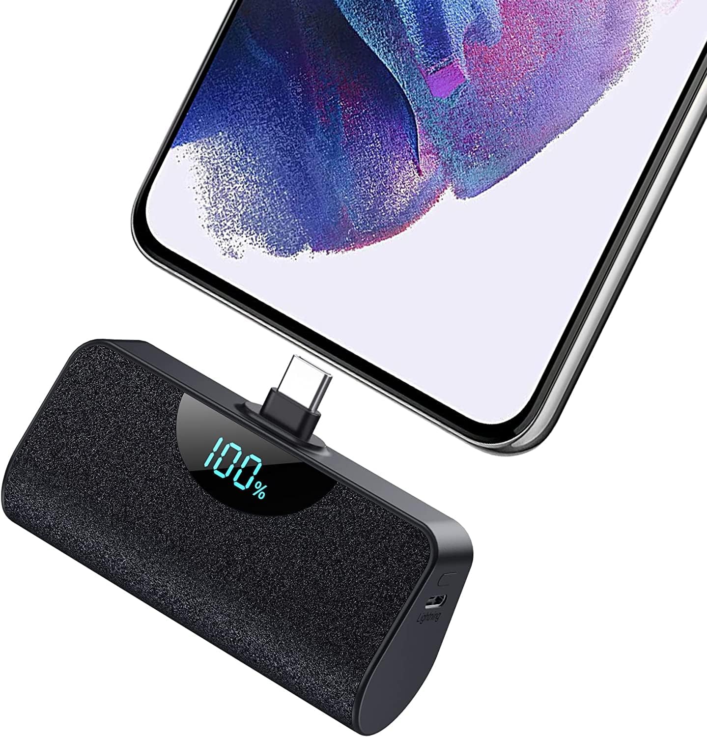 QTshine Mini Batterie Externe 5200mAh, USB C Power Bank Charge Rapide 15W PD, Ultra Compact Chargeur Portable avec Affichage LED, Compatible avec iPhone 15/15 Pro/15 Plus Samsung Huawei Xiaomi LG etc Fiche Technique et Prix au Maroc