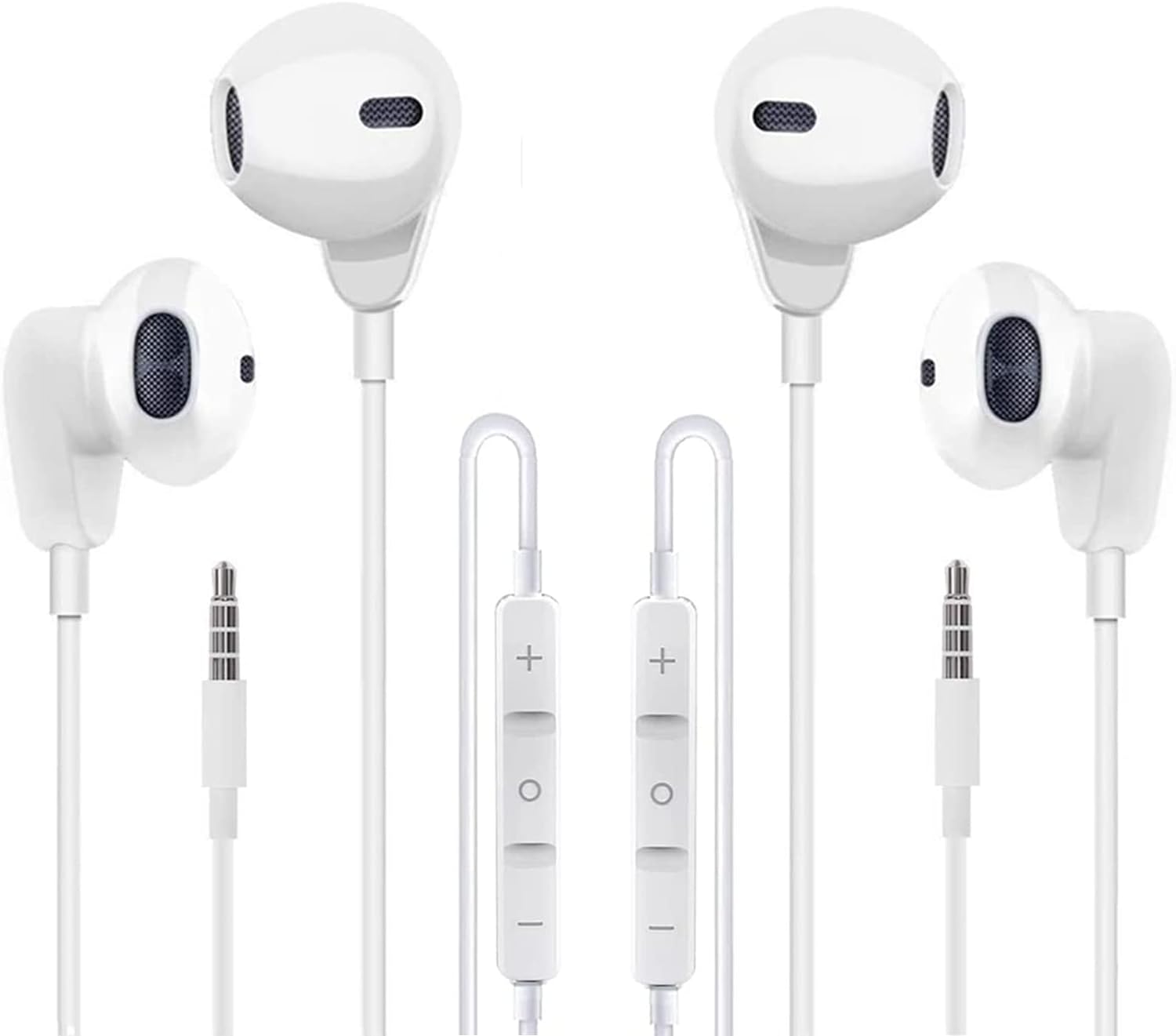 Lot de 2 écouteurs auxiliaires avec microphone intégré et contrôle du volume compatible avec iPhone 6 SE 5S 4/iPod/iPad/Samsung/Android/PC Avis, Fiche Technique et Prix au Maroc