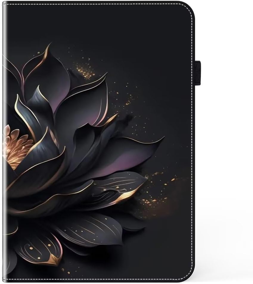 Coque pour Samsung Galaxy Tab A 9.7 SM-T550/T555 Housse de Protection en Cuir PU Étui Case Fonction Sommeil/Réveil Tablette Étui pour Samsung Galaxy Tab A 9.7 SM-T550/T555, Fleurs Noires Fiche Technique et Prix au Maroc