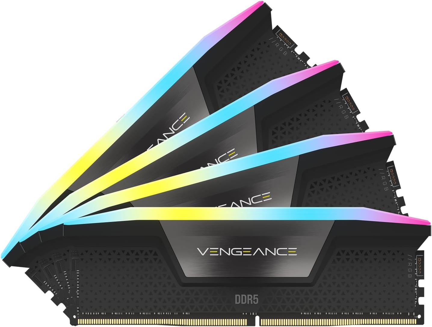 CORSAIR Vengeance RGB DDR5 RAM 128GB (4x32GB) 5600MHz CL40 Intel XMP Mémoire D'ordinateur Compatible iCUE - Noir (CMH128GX5M4B5600C40) Fiche Technique et Prix au Maroc