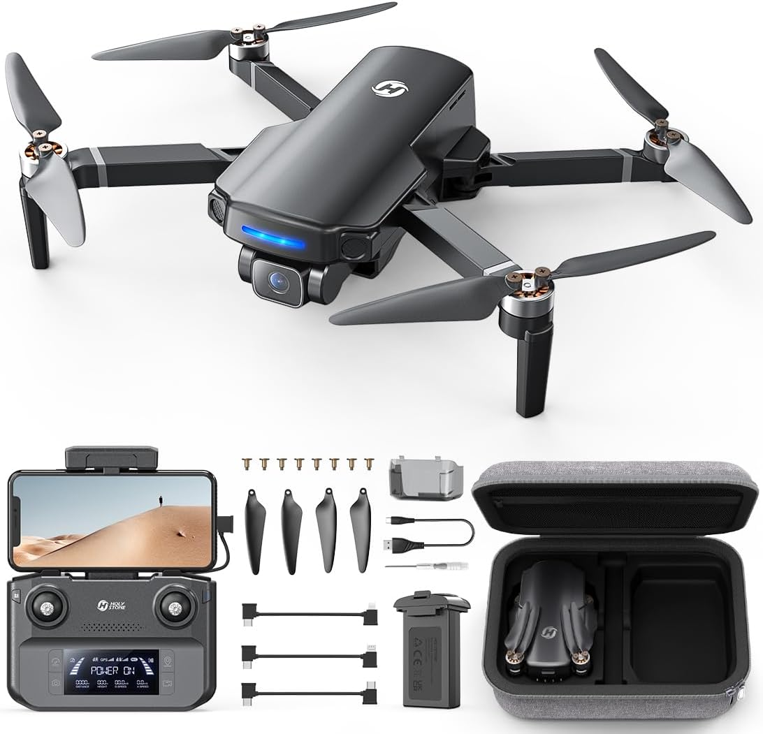 Holy Stone HS360S GPS Drone avec Caméra 4K pour Adultes Débutants, FPV Quadcopter Pliable avec HD 5G Transmission Max 3KM, Moteur sans Balais, Follow Me, Smart Return Home,moins de 249g Fiche Technique et Prix au Maroc
