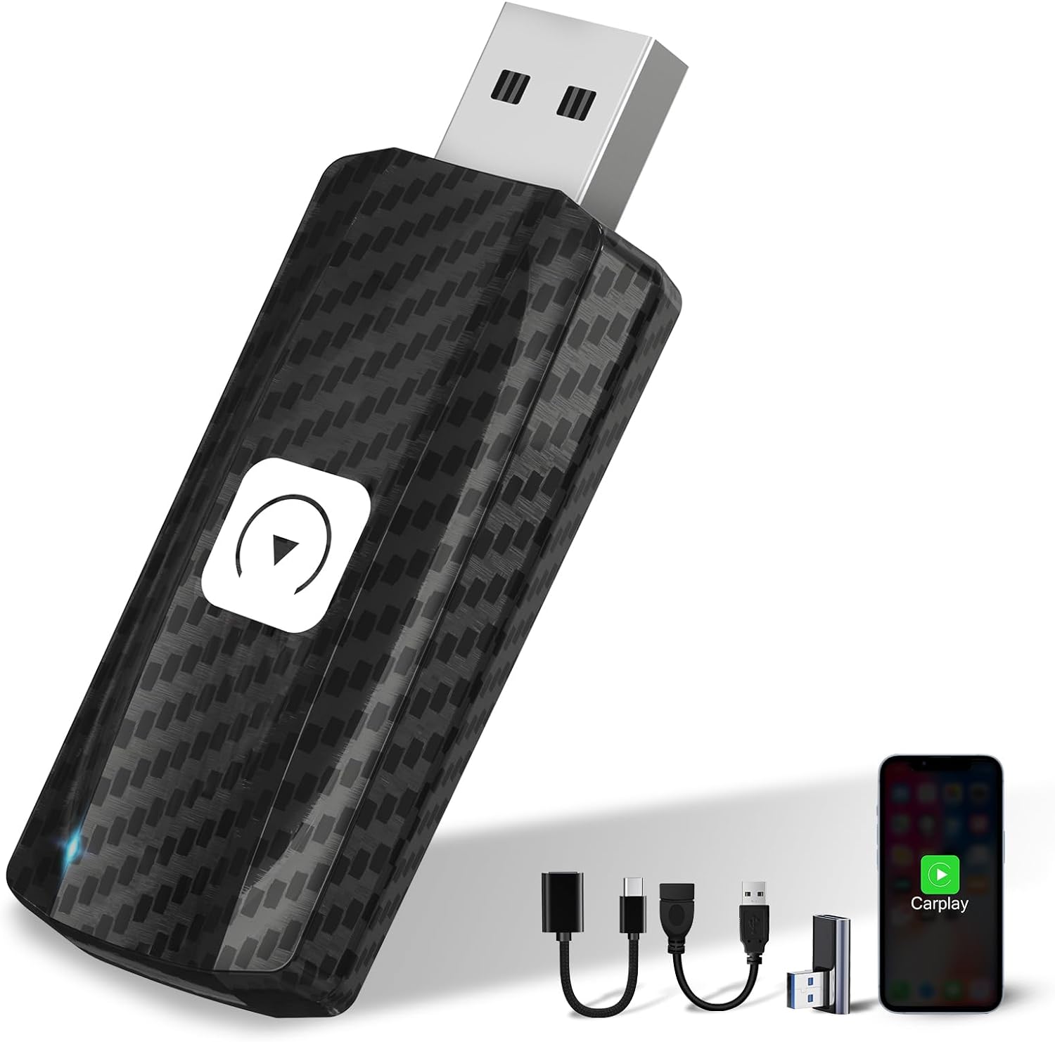 MSXTTTLY Adaptateur sans Fil Carplay U2C-AIR 2.0 pour Voiture avec Carplay et iOS 10+ 2024 Dongle Car Play Wireless, Petite clé Plug & Play directe, 5GHz Wi-FI USB C/A, Noir Fiche Technique et Prix au Maroc