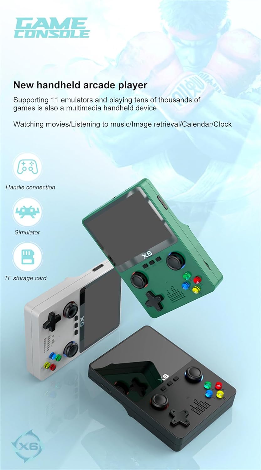 Console de jeu portable rétro X6, avec plus de 10 000 consoles de jeux portables, double joystick 3D 3,5 pouces OCA IPS écran émulateur console, prend en charge 11 types de simulateurs, extension de Fiche Technique et Prix au Maroc