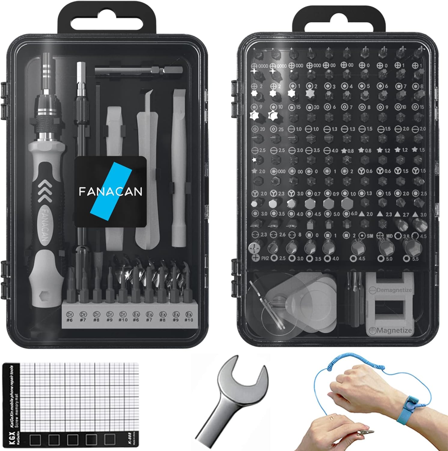 FANACAN Kit Tournevis de precision, Set Outils avec Torx T2 T3 T4 T5 T6 T8 T9 T10, Etoile P2 P5, Triwing Y000, etc, pour iPhone, Macbook, Switch, PS4, Smartphone, Laptop, PC, Lunettes, Montre, etcAvis,  Fiche Technique et Prix au Maroc