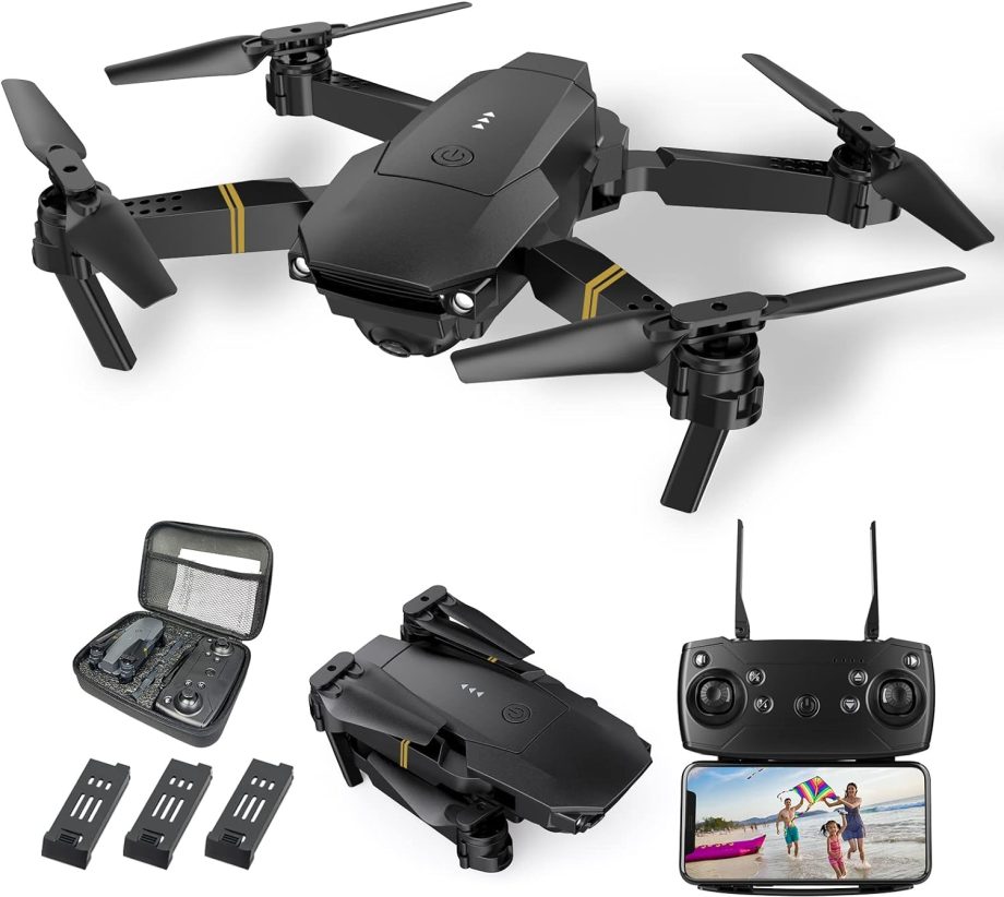 Tech rc Drone avec Caméra 720P, Drone Caméra Temps de Vol de 20 Minutes, 360 °Flips, avec 2 Batteries Rechargeables, Mode sans Tête, Maintien de l'altitude pour Débutants & Enfants