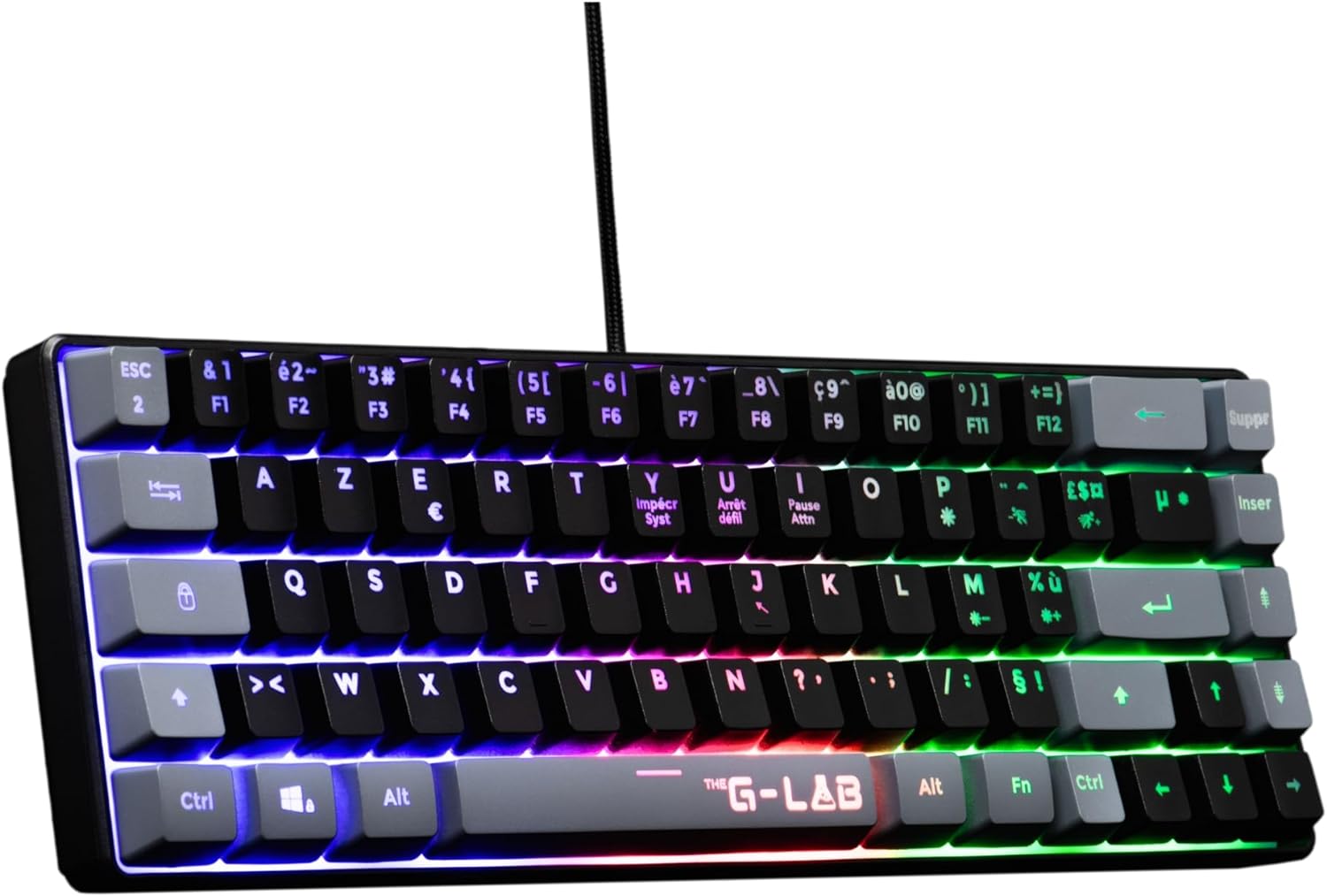 The G-Lab Keyz Titanium Tastiera Meccanica Gaming 65% Bianca | Switch Rossi Outemu, RGB, AZERTY