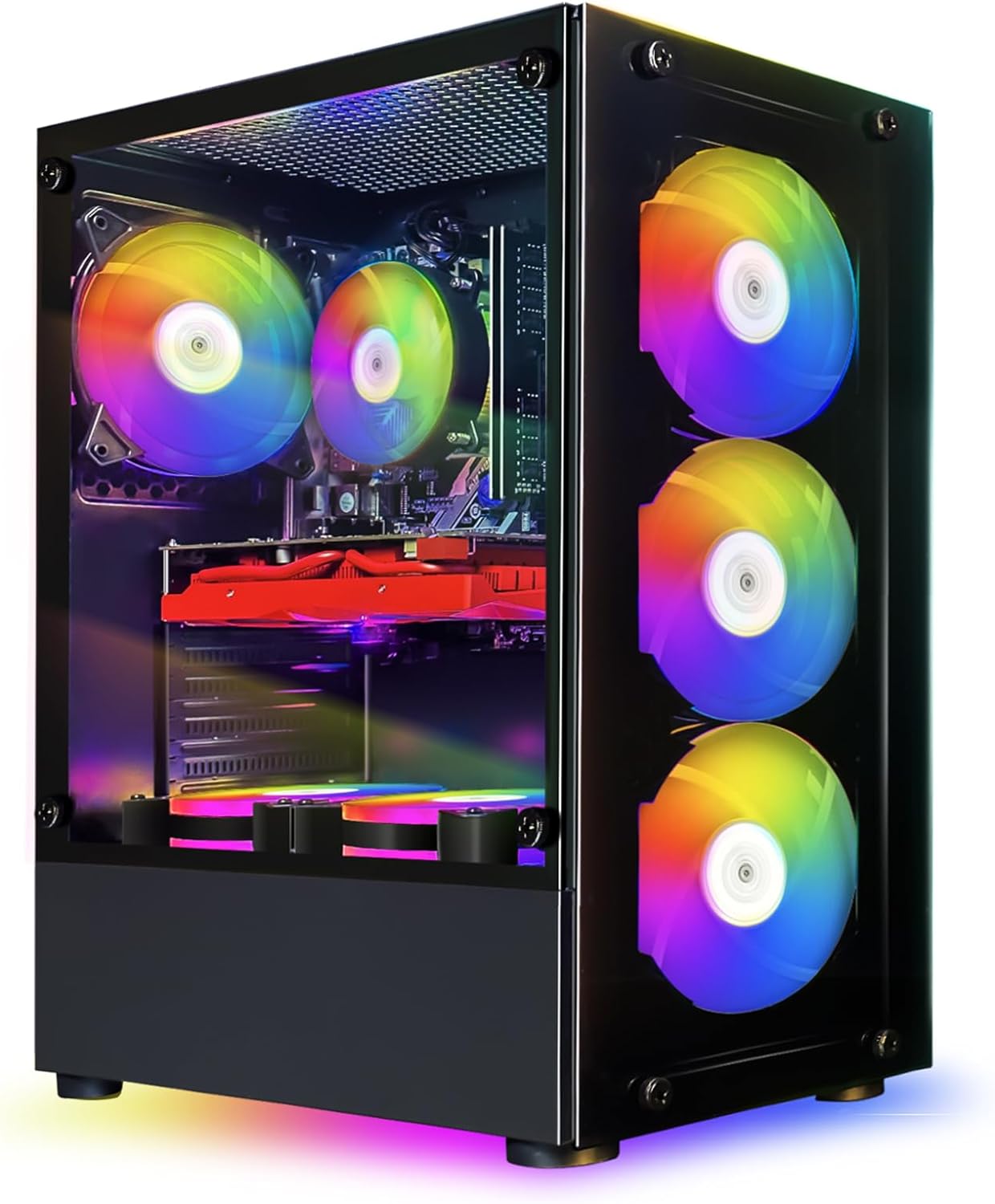 STGsivir-PC de Bureau de Jeu-Radeon RX 580 8Go, Intel I7 3,4-3,9GHz, 16Go Ram, 1To SSD, 600M WiFi, BT 5,0, RGB Fanx6, W10H64- Tour d'ordinateur de Jeu pour Les Joueurs et Le Streaming Fiche Technique et Prix au Maroc