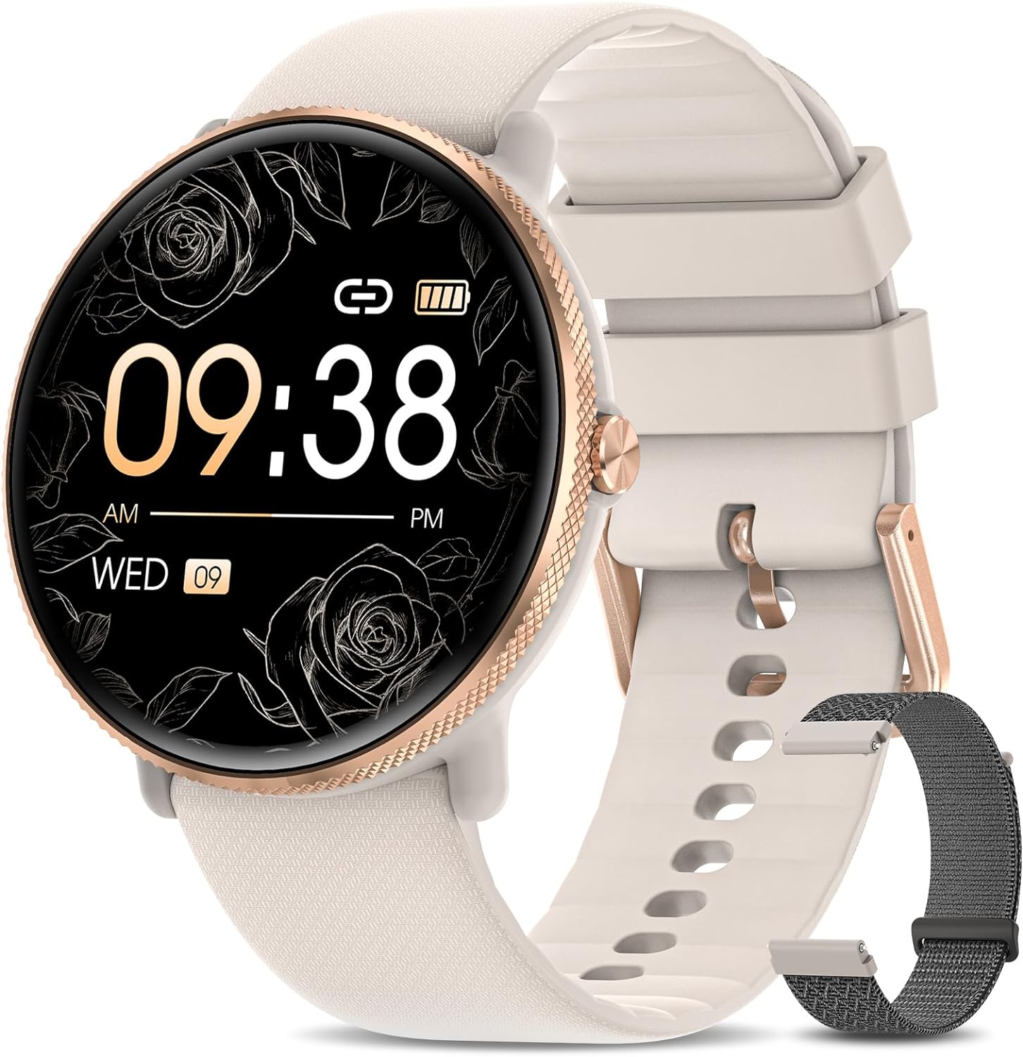 DEKEFIT Montre Connectée Femme avec Appel Bluetooth 5.3, 1,39"AMOLED Smartwatch Femme IP68 avec 120+ Modes Sportifs/Fonction Féminine/Fréquence Cardiaque/Calories/Sommeil,Cadeau Femme pour Android iOS Fiche Technique et Prix au Maroc