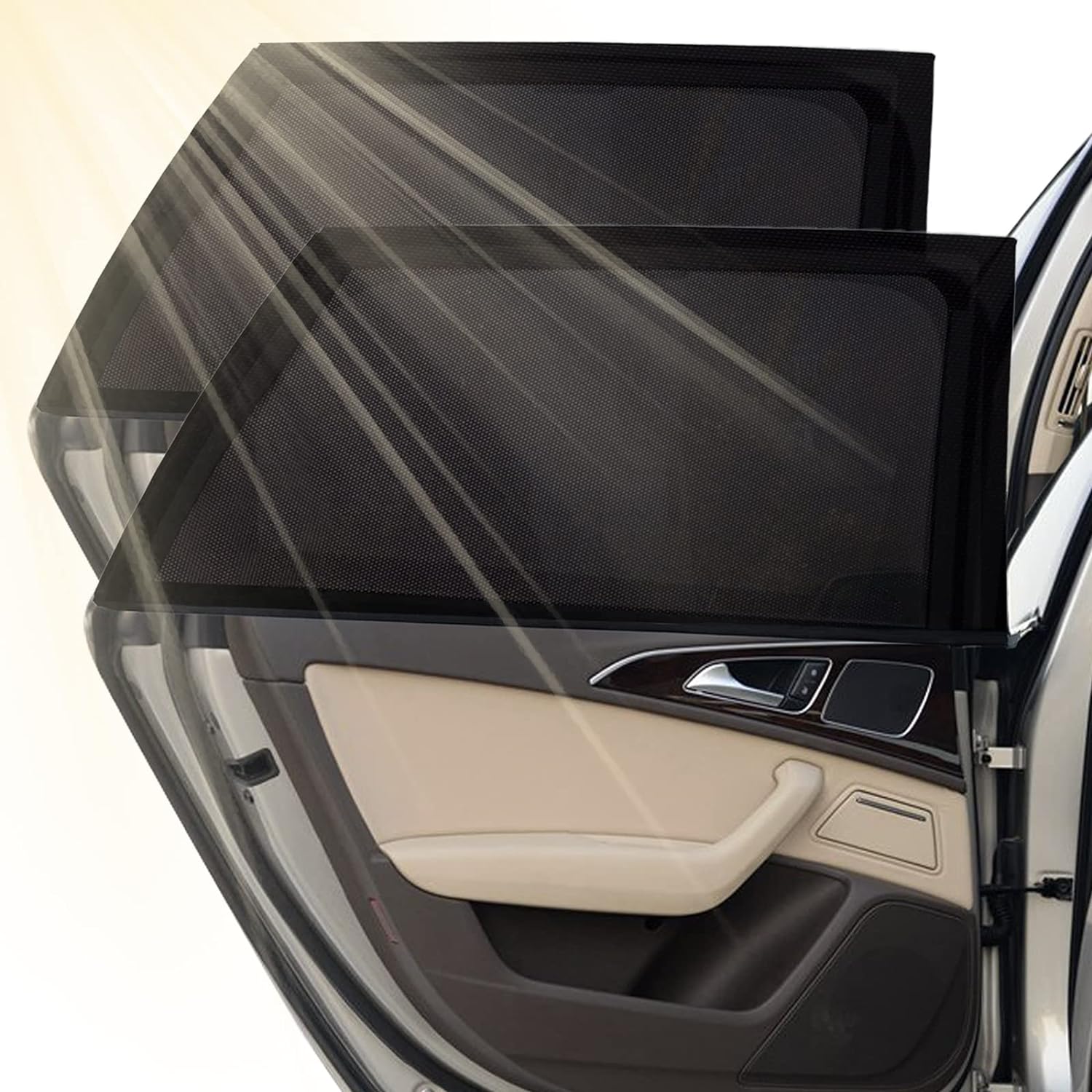 Joyblossom Pare Soleil Voiture Bébé,2 Pièces Chaussette pour Enfants et Animaux,Bloquer Les Rayons UV Anti Moustiquaire,Taille Universelle pour Plupart des Voitures Fiche Technique et Prix au Maroc