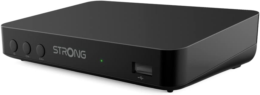STRONG SRT8208 Décodeur TNT Full HD -DVB-T2 - Compatible HEVC265 - Récepteur/Tuner TV avec Fonction enregistreur (HDMI, Péritel, USB, Dolby Digital Plus) - Noir