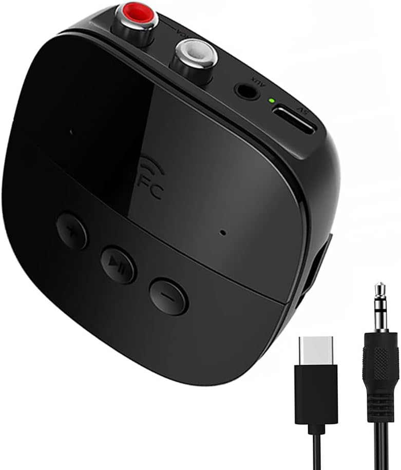 eppfun AK3056R Pro Récepteur Audio sans Fil, Adapteur Bluetooth 5.2 pour Système Stéréo Domestique, Récepteur Bluetooth avec NFC,USB/3.5mm AUX/RCA, TF Fente pour Carte pour Haut-parleurs