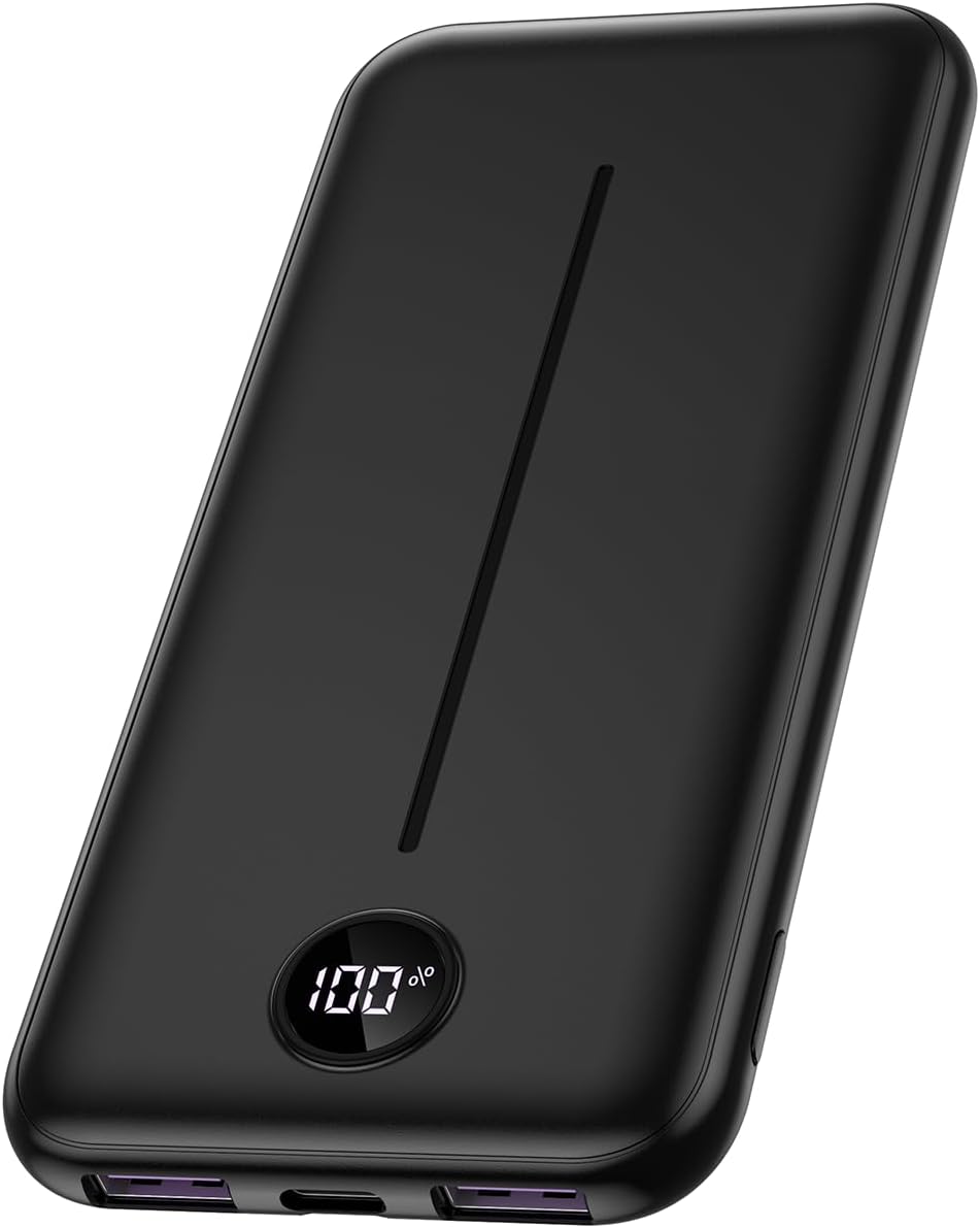 Batterie Externe, 22.5W QC Power Bank 13800mAh, Batterie Portable USB C Input & Output PD3.0 Charge Rapide Power Bank avec Ecran LCD, 3 Ports Compatible avec iPhone 15 14 13 12 11 Samsung iPad Pro etc