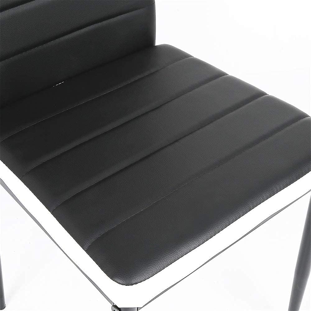 IZTOSS Chaise Salle a Manger Lot de 6, Siege Rembourre Epais Salle a Manger et Pieds en Métal, pour la Salle à Manger, Le Salon, Le Restaurant, Le café ou Le Bureau. (Noir+Blanc)