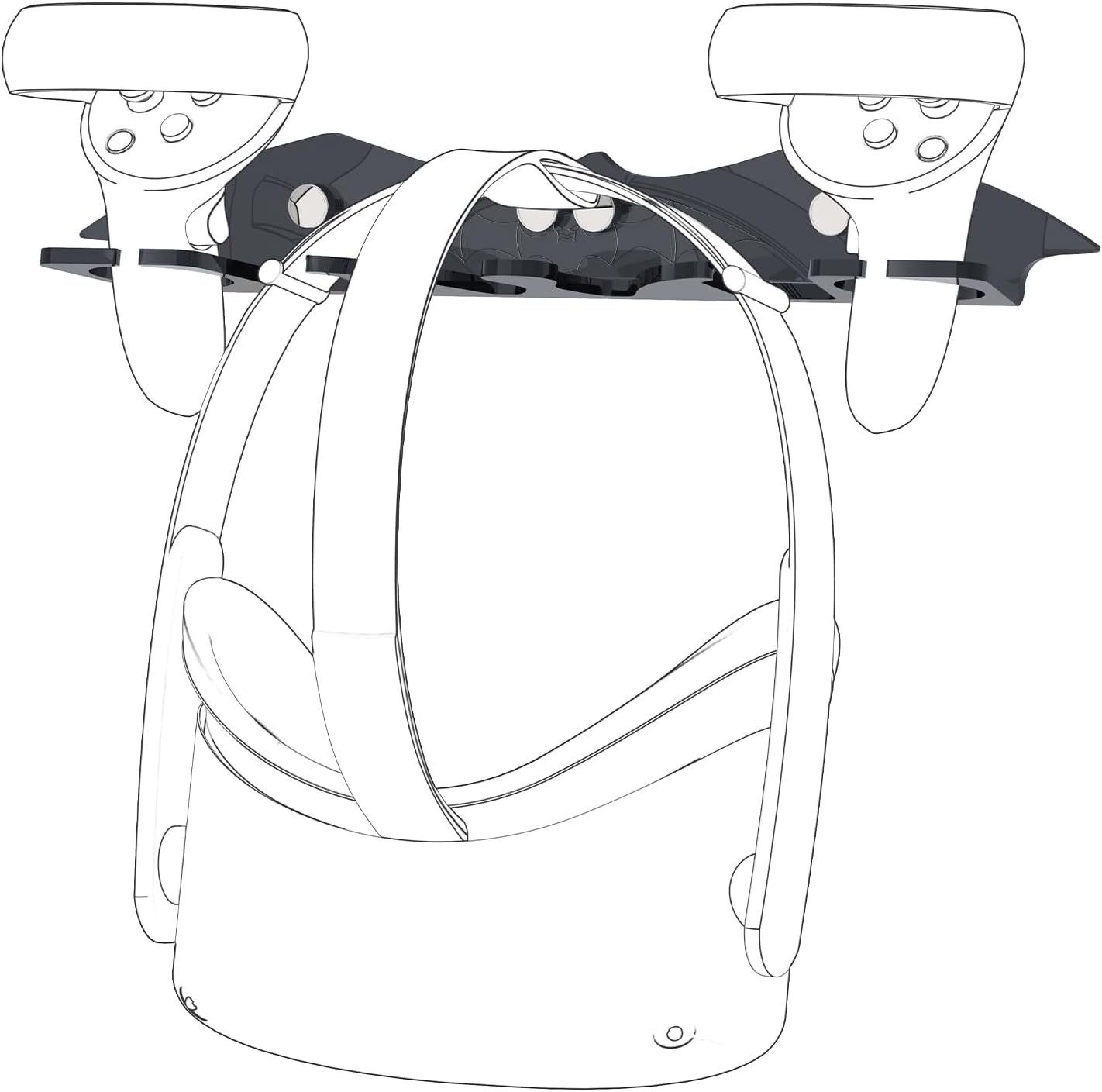 GEEKRIA Support mural VR compatible avec Meta Q3/QPro/Q2/Valve Index/HTC Vive/PlayStation VR Accessoires de jeu Support de rangement Crochet Casque VR (Noir)