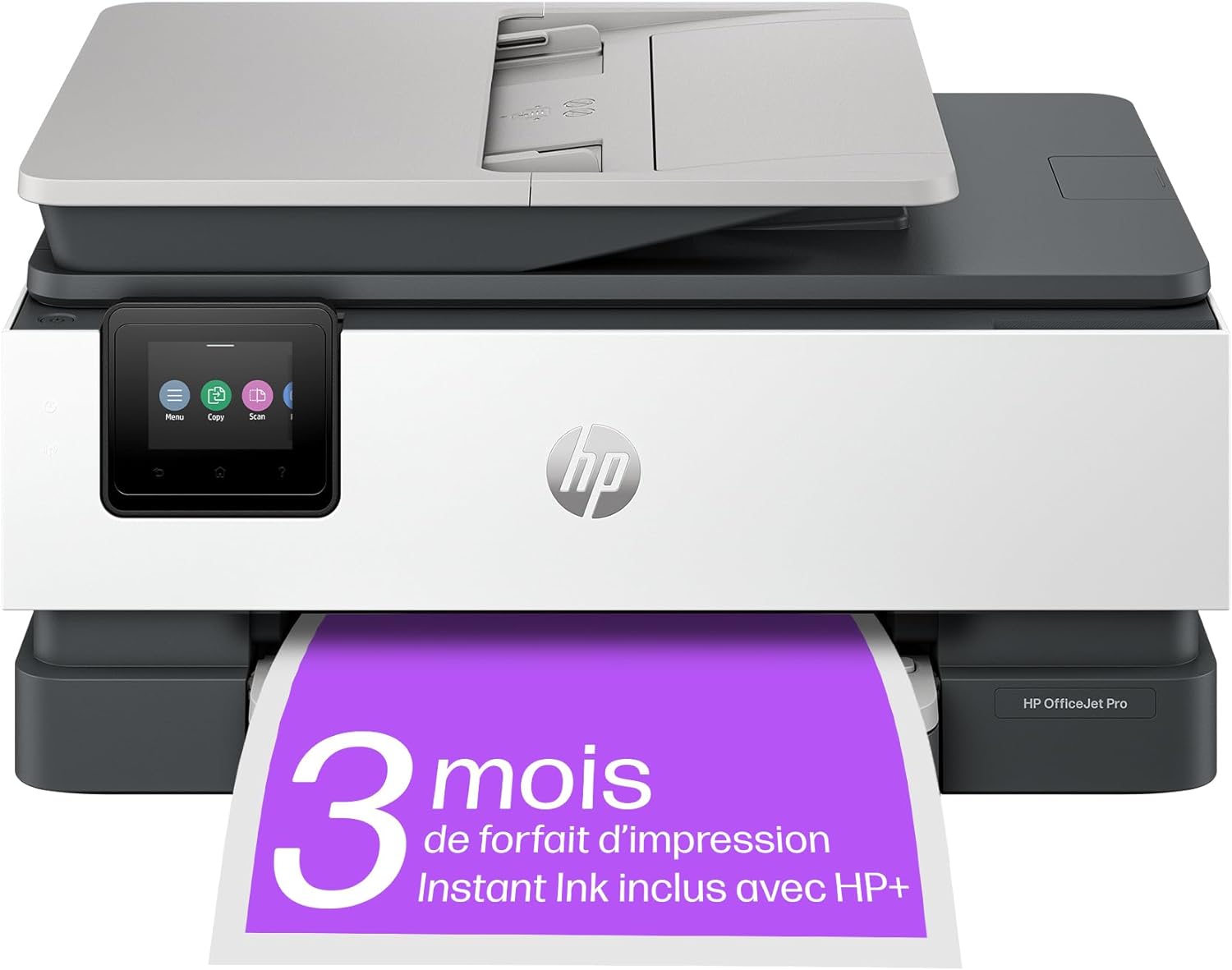 HP OfficeJet Pro 8132e Imprimante tout en un - Jet d'encre couleur – 3 mois d'Instant Ink inclus avec HP+ (Impression/Copie/Scan/Fax, Chargeur automatique de documents, Recto/Verso automatique, Wifi)