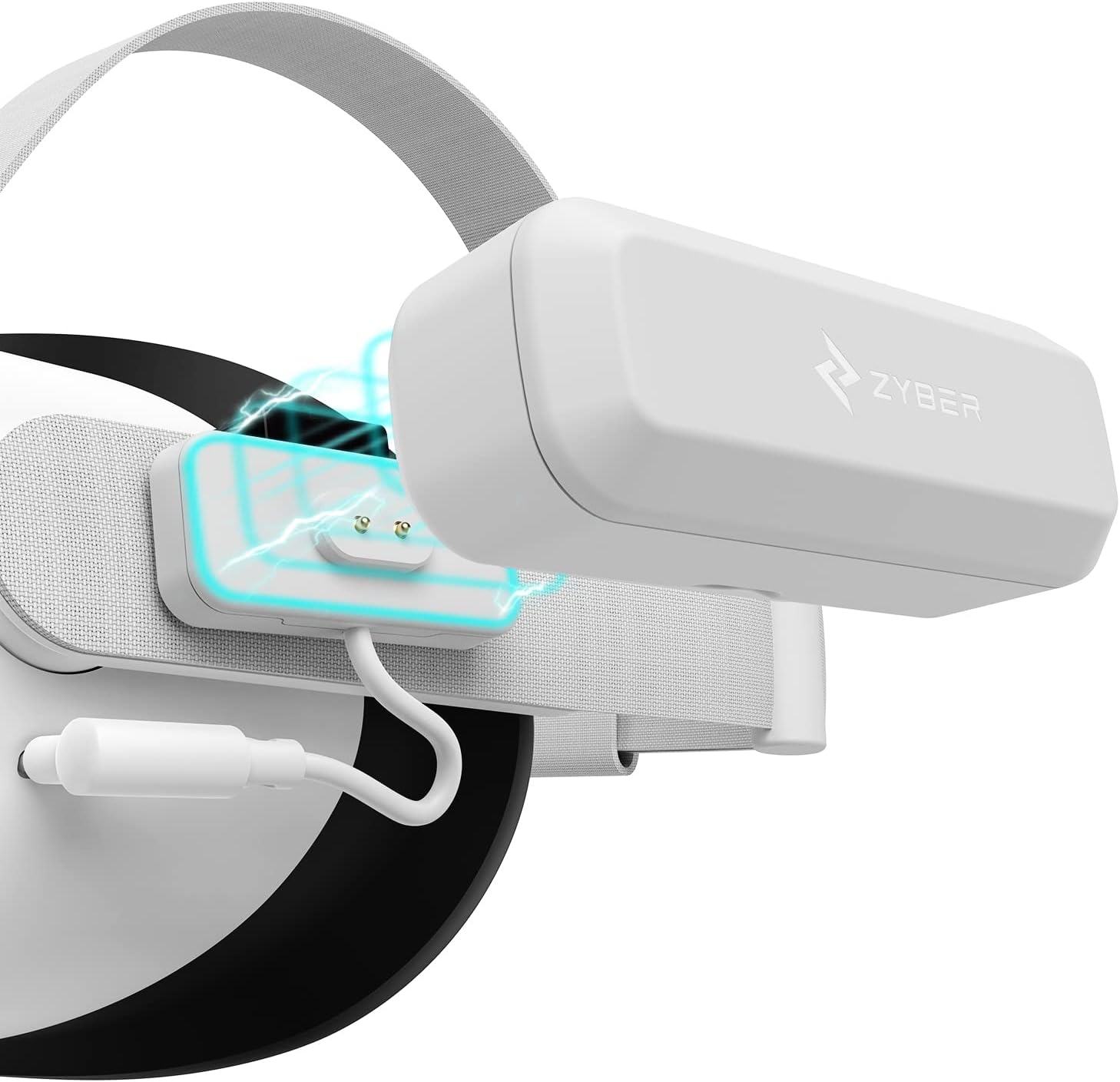 Zyber Magnetic Battery Powerbank pour Quest 3 Accessoires Batterie Rechargeable Compatible avec Quest 2 Quest Pro Pico 4 Offrant Plus de 2 Heures de Lecture SuppléMentaire