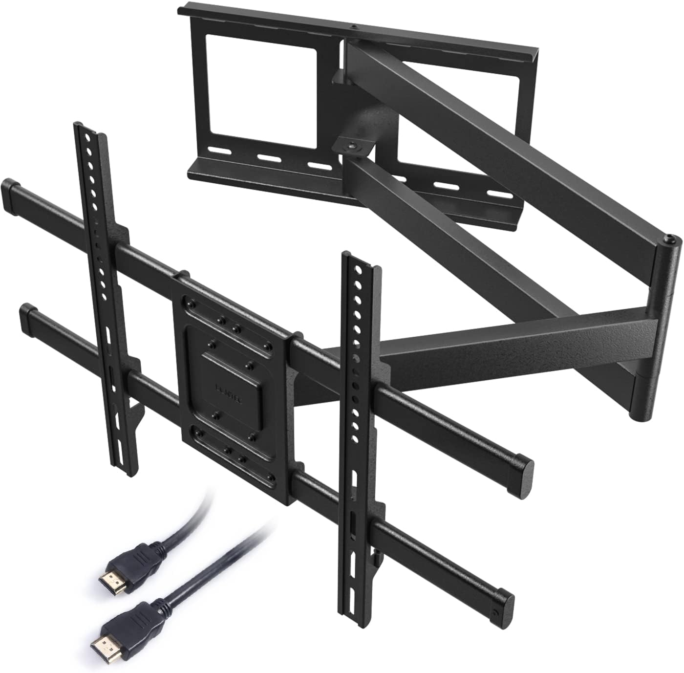 BONTEC Support Mural TV à Extra Longue Portée pour Écrans Plats/Incurvés LCD/LED/OLED de 32 à 75 Pouces jusqu'à 60 kg, Support TV Mural Pivotant, Inclinable et Rotatif, Max VESA 600x400 mm