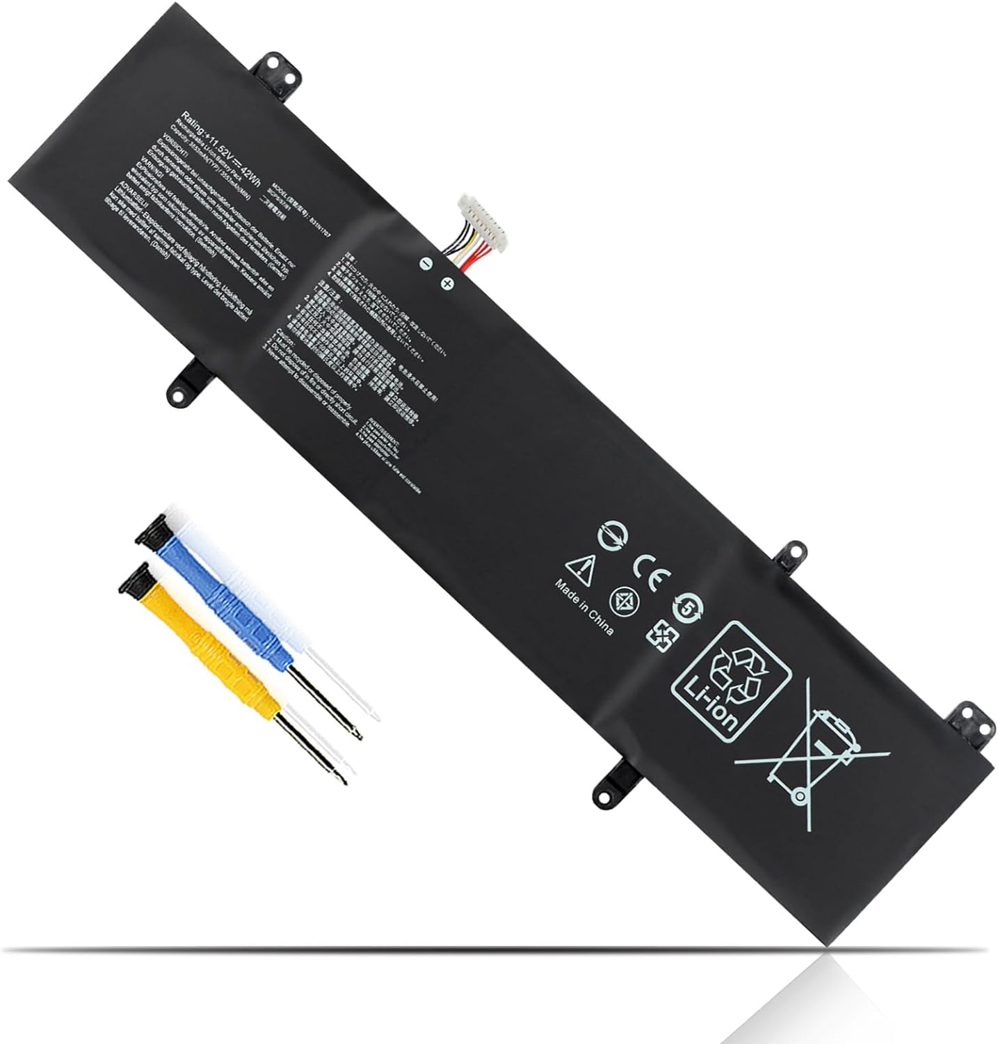 B31N1707 B31N1707-1 Batterie pour ASUS VivoBook S14 S410 S410U S410UA S410UF S410UN S410UQ S401QA S401U S401UA S401UF K410U K410UA 14 X411 X411UA X411UF X411UN X411UNV X411UQ P1410UA S4100V S4200U