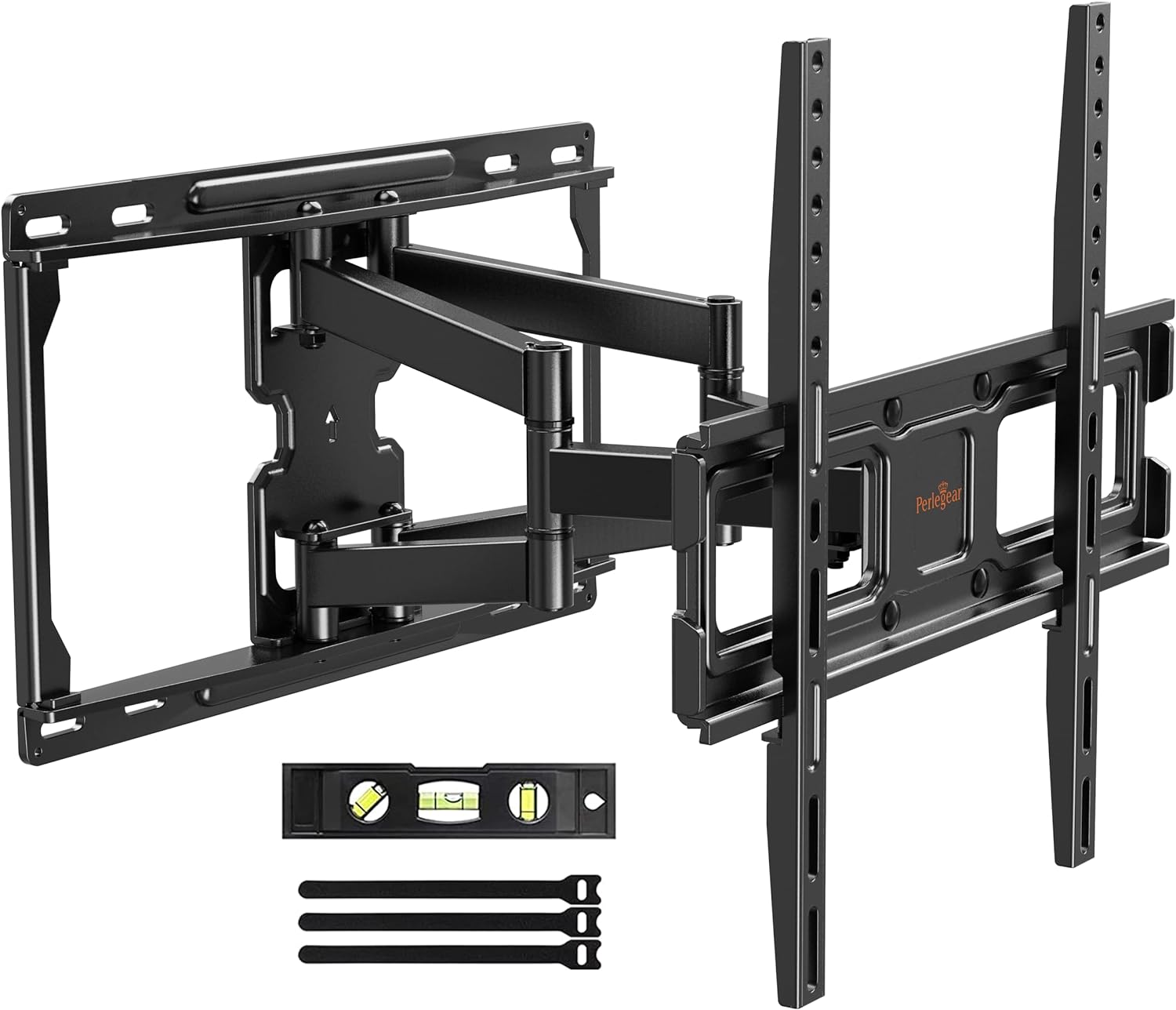 Perlegear Support TV mural, support TV orientable et inclinable pour téléviseurs plats et incurvés de 26 à 65 pouces, support TV mural jusqu'à 45 kg, max.VESA 400 x 400 mm, PGMFK2-E