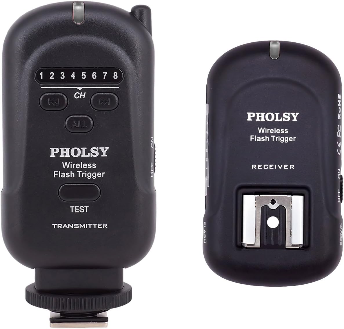 PHOLSY Caméra Déclencheurs à Distance de Flash Télécommande sans Fil avec Émetteur et Récepteur (Portée de 650 '/ 200m)