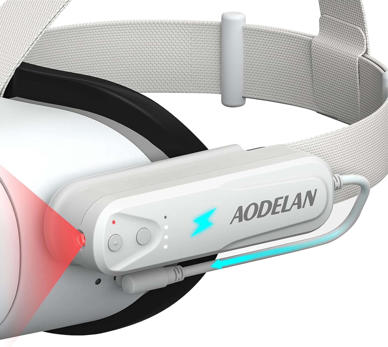 Batterie 5000 mAh avec lumière infrarouge pour Meta/Oculus Quest 2, améliore la sensibilité du suivi de la main dans l'obscurité, batterie externe portable rechargeable compatible avec Elite Strap