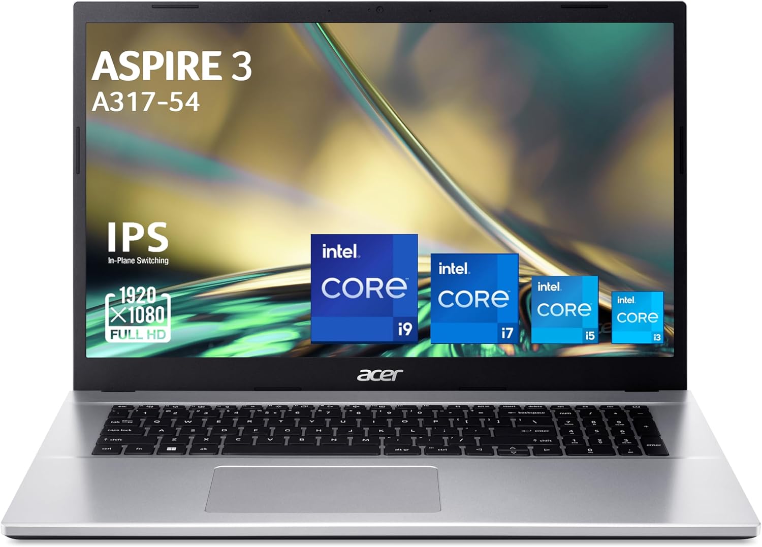 Acer Aspire 3 A317-54-54DZ, Ordinateur Portable 17,3'' Full HD IPS, PC Portable (Intel Core i5-1235U, RAM 16 Go, SSD 512 Go, Intel Iris Xe Graphics, Windows 11), Laptop Gris, Clavier AZERTY (Français)