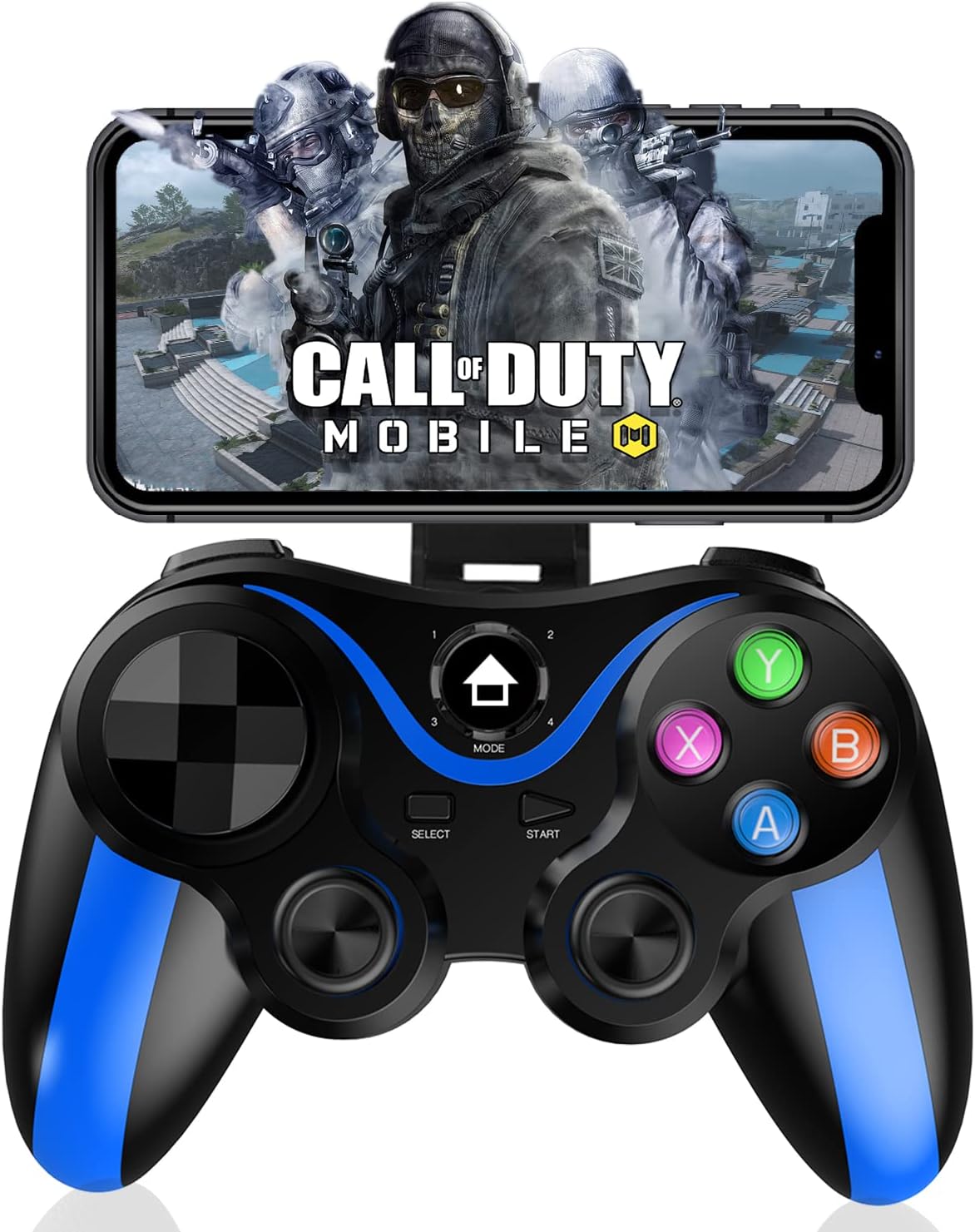 Manette de jeu sans fil pour Android, Megadream MFi Bluetooth Mobile Gamepad Joystick pour iOS/iPhone 13/Mini/13 Pro Max/12/11, pour OnePlus/Xiaomi/Samsung/Motorola/Sony/Huawei Direct Play (Bleu)