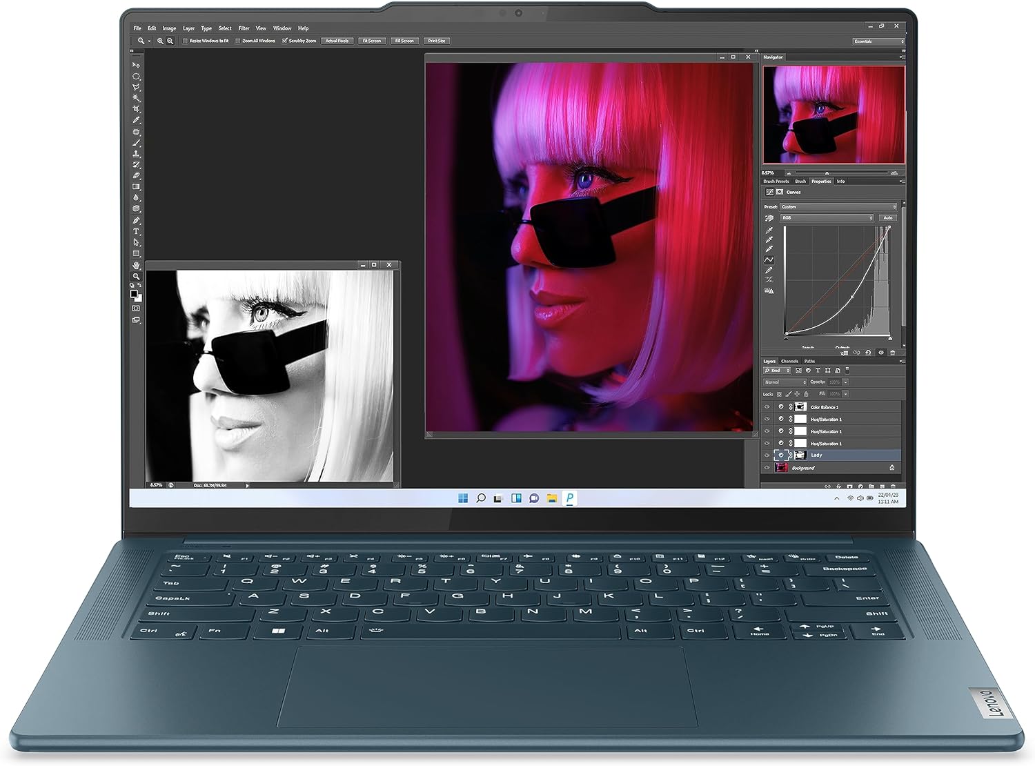 Lenovo Yoga Pro 9 14IRP8 - Ordinateur Portable 14.5'' 3K (Intel Core i7-13705H, RAM 16Go, SSD 1To, NVIDIA GeForce RTX 4060 8Go, Windows 11 Home) Clavier rétroéclairé AZERTY Français - Bleu
