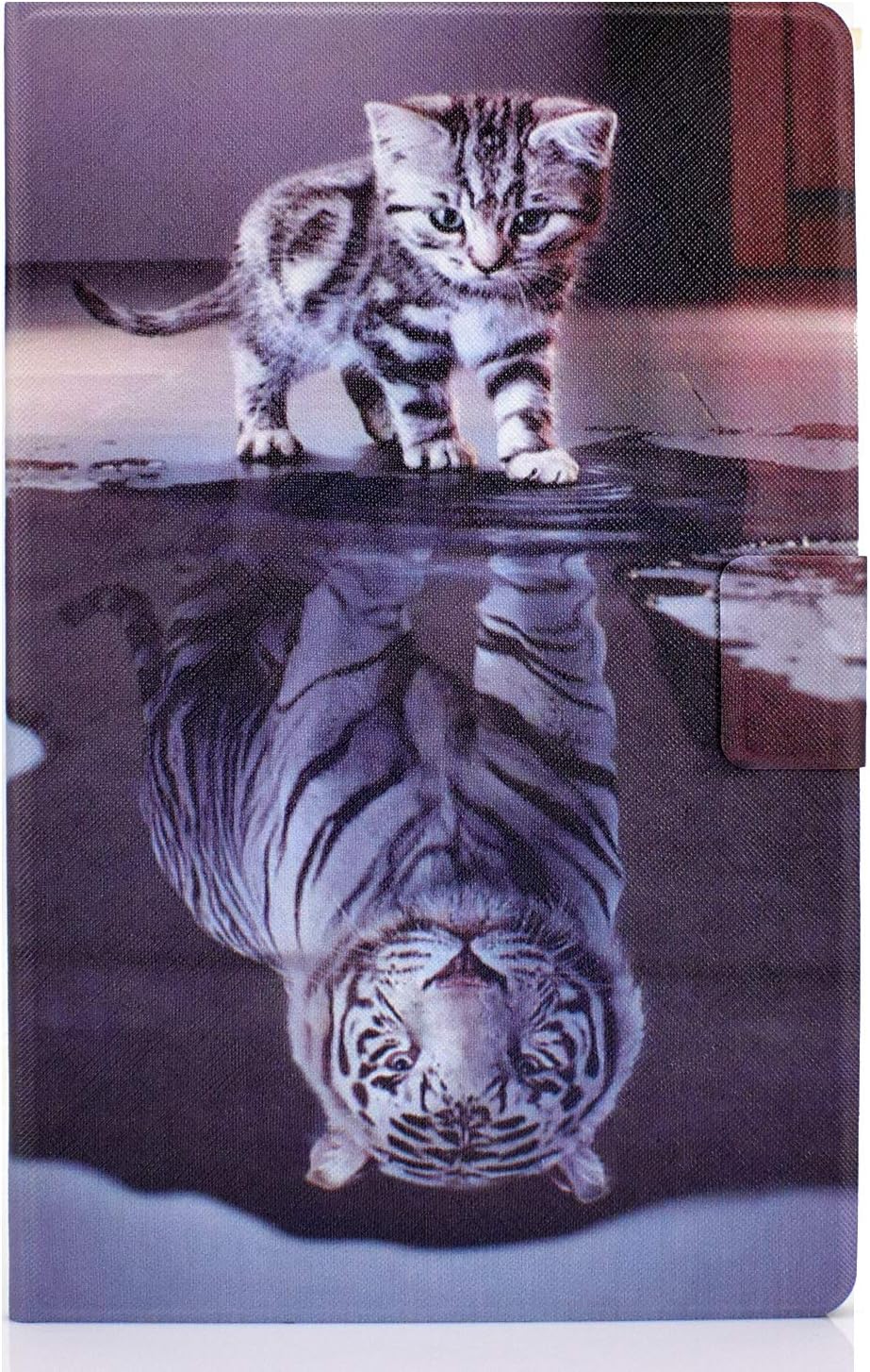 Aswant Coque Galaxy Tab A7 Housse en Cuir PU pour Samsung Tab A7 [Fonction Veille/Réveil Auto] Portefeuille Stand Etui Tablette pour Samsung Galaxy Tab A 2020 10.4 Pouces SM-T500/SM-T505 Chat et Tigre
