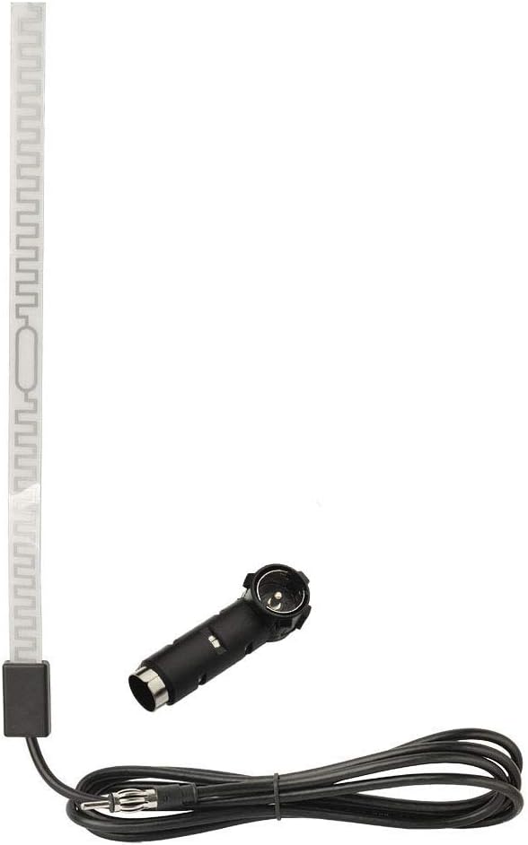 Eightwood Antenne FM Antenne Radio FM Adaptateur Din 300cm Câble Pare Brise Pâte Antenne Patch + Adaptateur DIN 41585 Femelle vers ISO pour Autoradio FM Camions Dab Car Radio