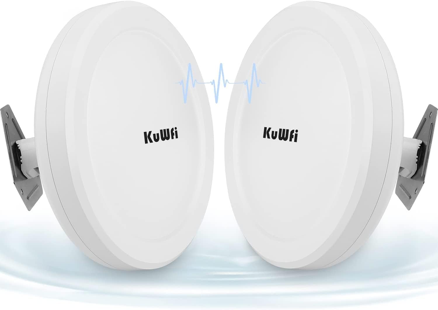 KuWFi 900Mbps Point d'accès WiFi Repeteur Antenne WiFi Exterieur, 5 KM Pont Wi-FI Point à Point, 5.8G Longue Portée Jusqu'à 5KM CPE Répéteur WiFi Extérieur avec Ports Ethernet