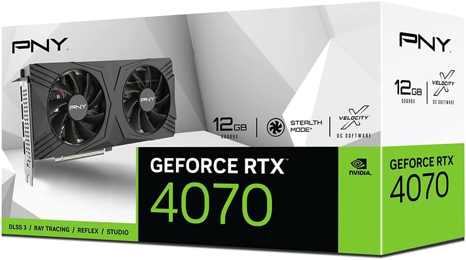 PNY Carte Graphique GeForce RTX 4070 12GB Verto Dual Fan DLSS 3