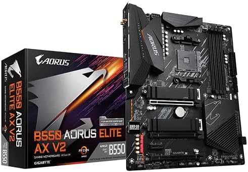 AORUS Elite Gigabyte B550 Planche AX V2 AMD Ryzen 5000/B550/ATX/True 12+2 Phases Digital VRM/PCIe4.0/DDR4/USB3.2 Gen 1/Realtek ALC1200/Intel WiFi 6/2xM.2 Thermal Guard/2.5GbE LAN/HDMI/DP