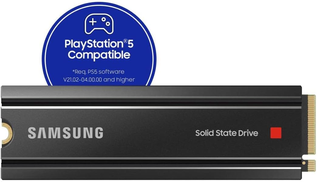 Samsung 980 PRO MZ-V8P1T0CW | Disque SSD Interne NVMe M.2, PCIe 4.0, 1 To, Dissipateur de chaleur inclus - Compatible PS5