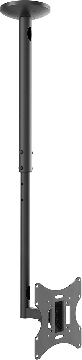 RICOO Support TV Plafond 23-42'' Pouces (58-107 cm), D0322 Orientable Inclinable Television Suspendu Écran LCD TV incurvé Fixation VESA