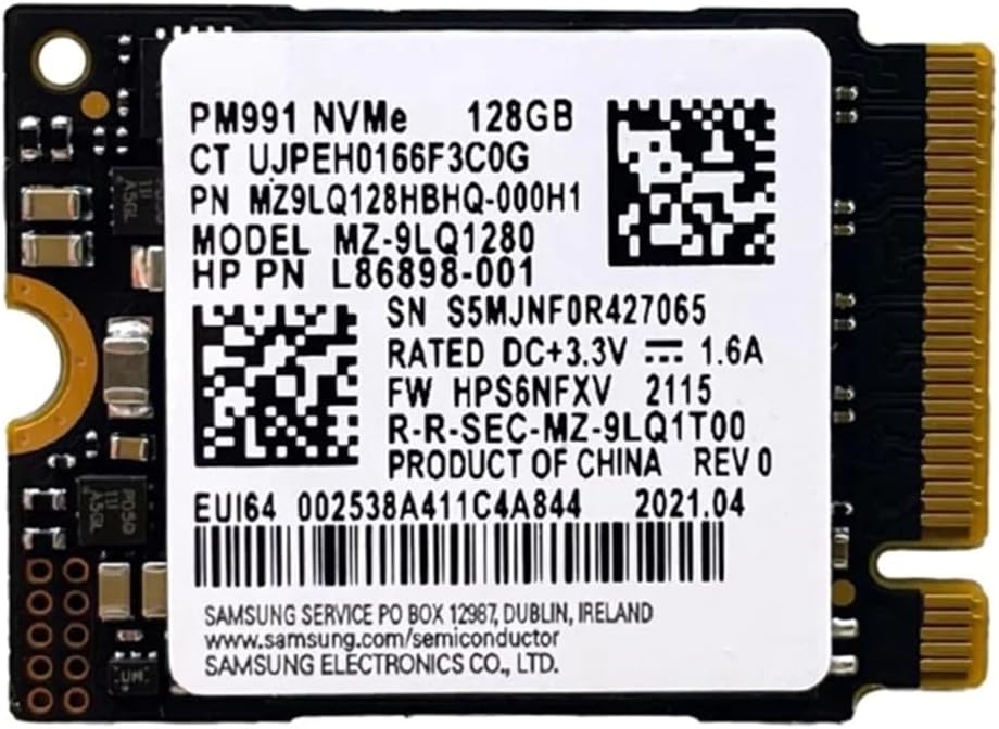 Yopeissn PM991 128G 2230 PCIE3.0 NVME SSD haute vitesse transfert de données pour ordinateur portable, tablettes, stockage de carte de disque dur, facile à installer et à utiliser