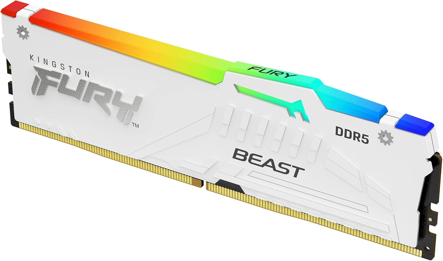Kingston FURY Beast Blanc RGB Expo 16GB 6000MT/s DDR5 CL36 DIMM Mémoire pour PC de Gamer Module Simple - KF560C36BWEA-16