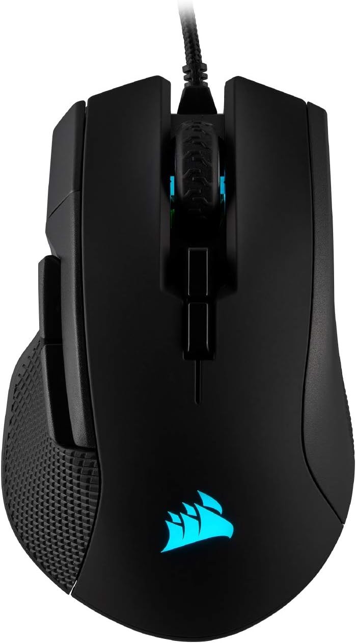 CORSAIR IRONCLAW RGB Wired FPS/MOBA Souris de Jeu - 18 000 DPI - 7 Boutons Programmables - Conçue Pour Les Grandes Mains - Compatible iCUE - PC, Mac, PS5, PS4, Xbox - Noir