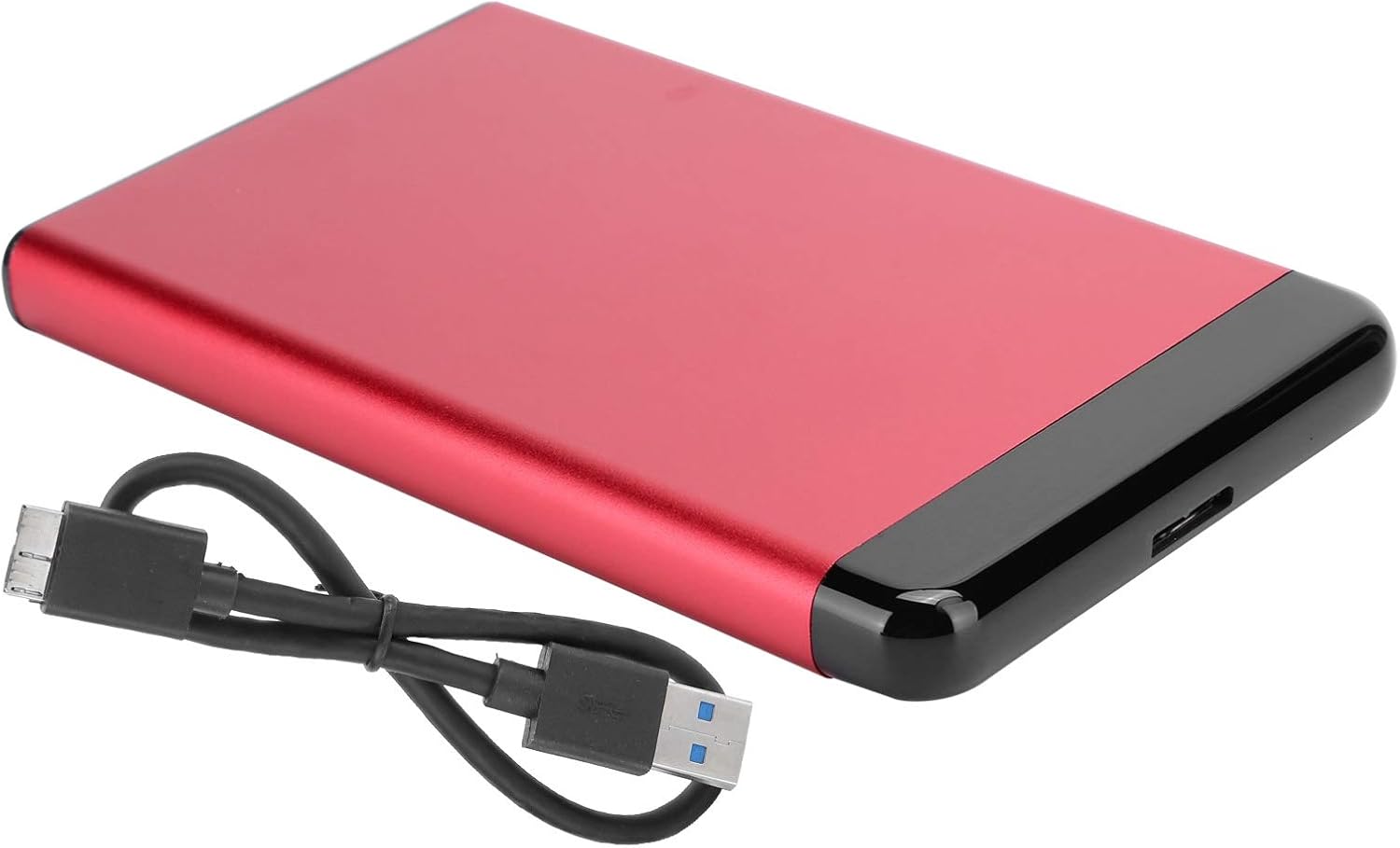 Dioche Etui de Protection pour Disque Dur Externe Mobile Boîtier de Disque Dur Mobile USB3.0 boîtier en Alliage d'aluminium Portable 2,5 Pouces SSD/HDD SATA(Rouge)